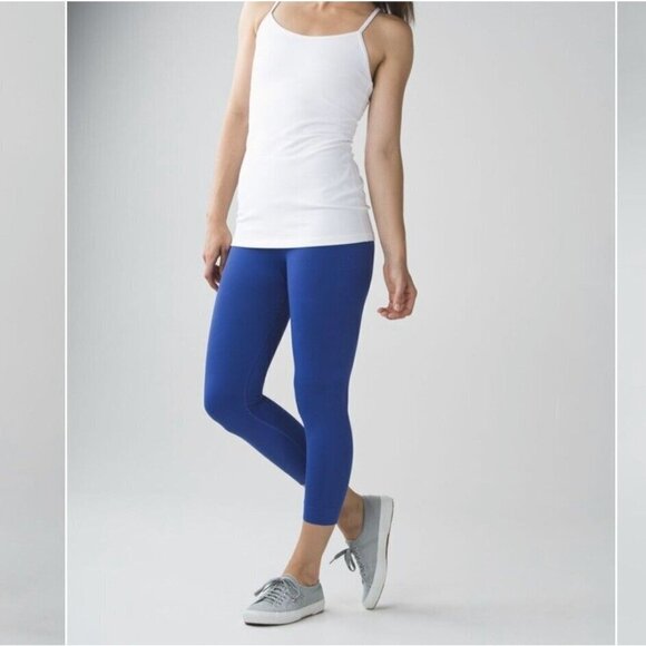 Lululemon ZONE IN TIGHT Blue High Waist Compression Crop Leggings Size 2 - Picture 3 of 8